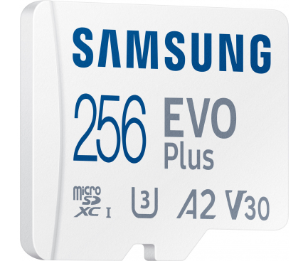 microSDXC Memory Card Samsung Evo Plus with Adapter, 256Gb, Class 10 / UHS-1 U3 MB-MC256KA/EU