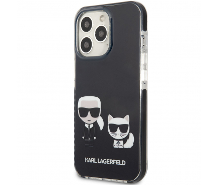Silicon Case Karl Lagerfeld Karl and Choupette for Apple iPhone 13 Pro Black KLHCP13LTPEKCK (EU Blister)