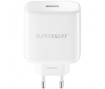 Wall Charger Realme SuperDart, 65W, 1x USB White (Service Pack)