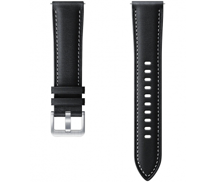 Stitch Leather Band (20mm, S/M) for Samsung Galaxy Watch3 ET-SLR85SBEGEU Black (EU Blister)