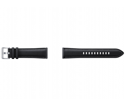 Stitch Leather Band (20mm, S/M) for Samsung Galaxy Watch3 ET-SLR85SBEGEU Black (EU Blister)