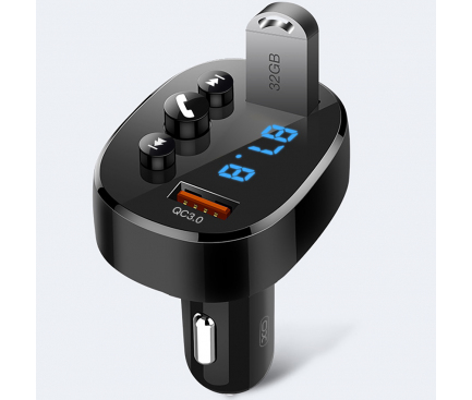Bluetooth FM Transmitter And Car Charger XO Design BCC03 Black (EU Blister)