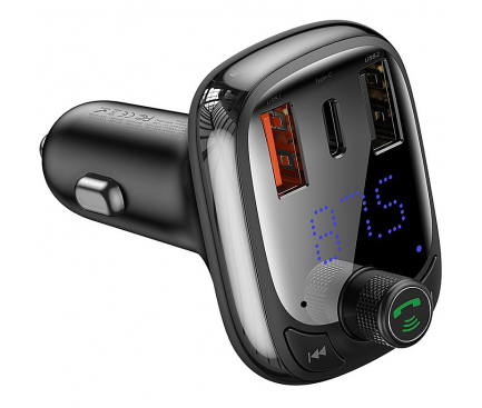 Bluetooth FM Transmitter and Car Charger Baseus Black CCTM-B01 (EU Blister)