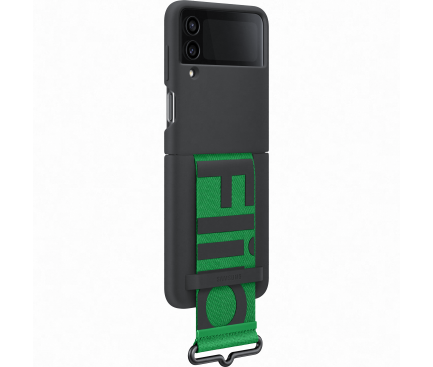 Silicone Case with Strap for Samsung Galaxy Z Flip4 F721, Black EF-GF721TBEGWW