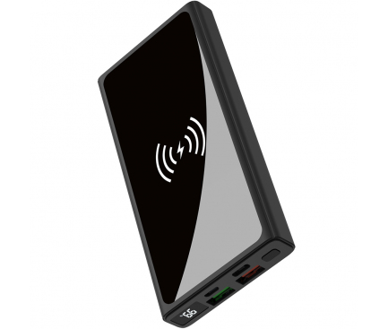 Wireless Powerbank XO Design PR141 10000mAh PD + QC 3.0 Black (EU Blister)