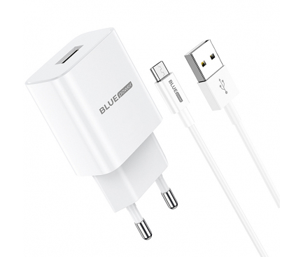 Wall Charger BLUE Power BMBA52A Gamble, 10.5W with MicroUSB Cable White (EU Blister)