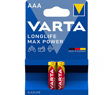 Alkaline Batteries Varta Longlife Max Power, AAA / LR3, 1.5V, 2-Pack