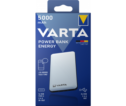 Powerbank Varta Energy, 5000mAh, 15W, Silver