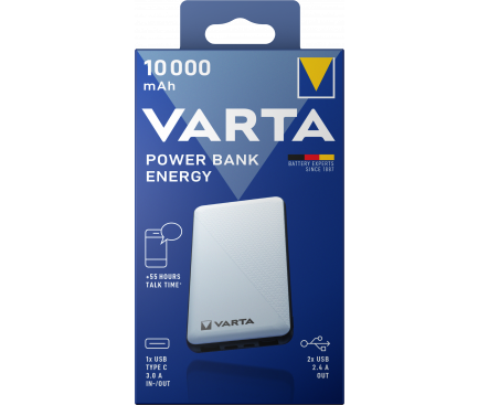 Powerbank Varta Energy, 10000mAh, 12W, Silver