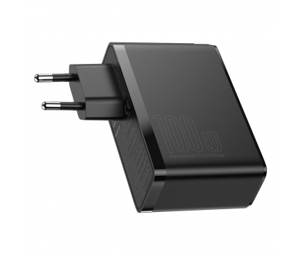 Wall Charger Baseus GaN2 Pro, 100W, 5A, 2 x USB-A - 2 x USB-C, Black CCGAN2P-L01