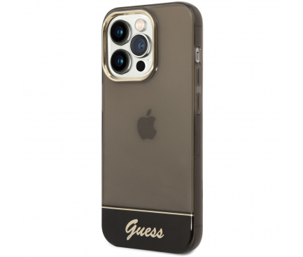 Silicone Case Guess Camera Outline Translucent for Apple iPhone 14 Pro Max Black GUHCP14XHGCOK (EU Blister)