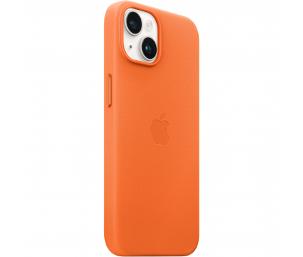 Leather Case with MagSafe for Apple iPhone 14, Orange MPP83ZM/A