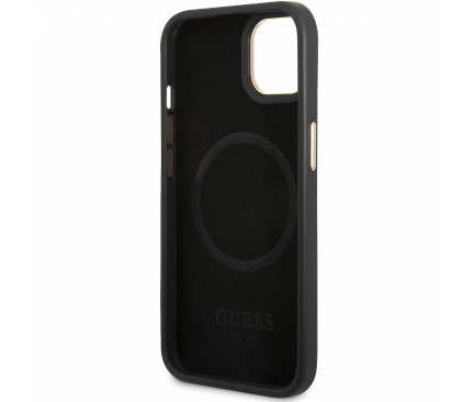 Silicone Case Guess 4G with MagSafe for Apple iPhone 14 Plus, Black GUHMP14MU4GPRK