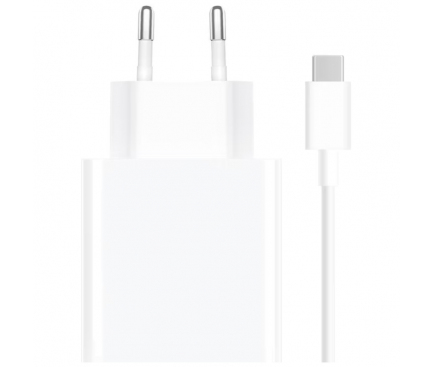 Wall Charger Xiaomi Combo GaN, 120W, 6A, 1 x USB-A, with USB-C Cable, White BHR6034EU