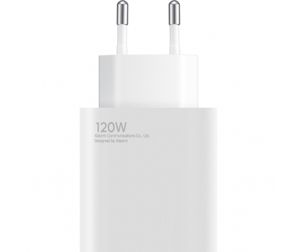 Wall Charger Xiaomi Combo GaN, 120W, 6A, 1 x USB-A, with USB-C Cable, White BHR6034EU