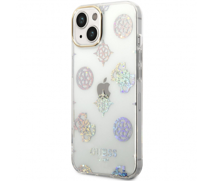 Silicone Case Guess Peony Glitter for Apple iPhone 14 White GUHCP14SHTPPTH (EU Blister)