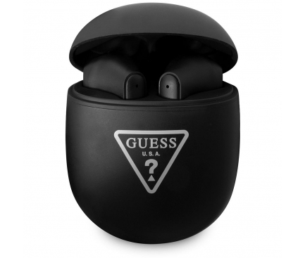 Bluetooth Handsfree Guess Triangle Logo SinglePoint BT5.0 Stereo Glossy Black GUTWST82TRK (EU Blister)