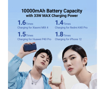Powerbank Xiaomi Pocket Edition Pro, 10000mAh, 33W, QC + PD, Midnight Blue BHR5785GL