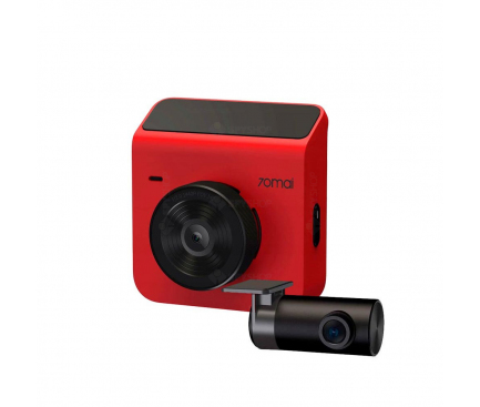 Dash + Rear Camera 70mai A400, 2k, Wi-Fi, 2inch LCD, Red