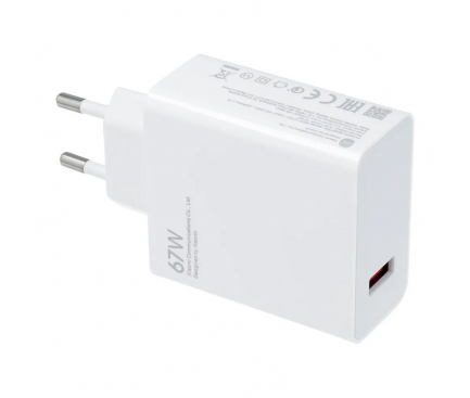 Wall Charger Xiaomi, 67W, 6.2A, 1 X USB-A, White MDY-12-EH