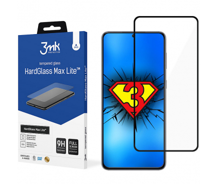Front Cover Clear Screen Protector 3MK HardGlass Max Lite for Samsung Galaxy S21+ 5G G996, Black