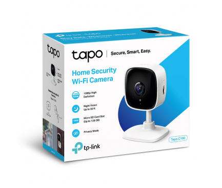Home Security Camera TP-LINK Tapo C100, Wi-Fi, 1080P, Indoor, White