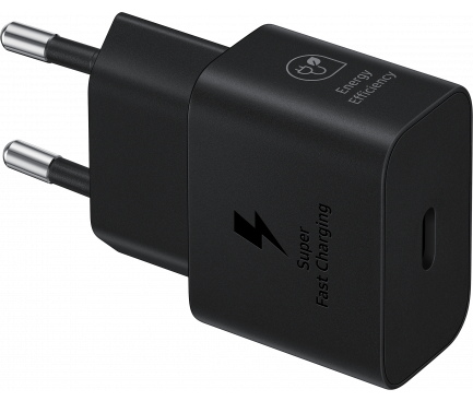 Wall Charger Samsung, 25W, 3A, 1 x USB-C, with USB-C Cable, Black EP-T2510XBEGEU 