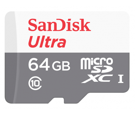 microSDXC Memory Card SanDisk Ultra Android, 64Gb, Class 10 / UHS-1 U1 SDSQUNR-064G-GN3MN