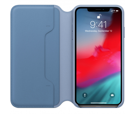 Leather Folio Case for Apple iPhone XS Max, Cornflower MVFT2ZM/A
