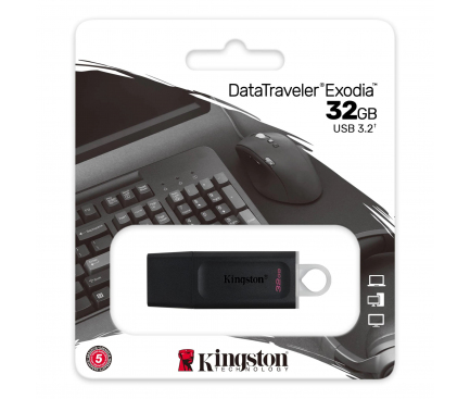 External Memory Kingston DT Exodia, 32Gb, USB 3.2, Black Transparent, DTX/32GB (EU Blister)