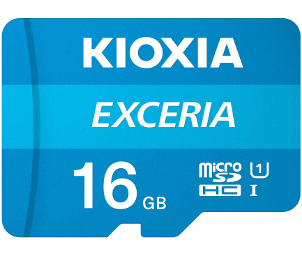 Memory Card MicroSD KIOXIA Exceria (M203) with adapter, 16Gb, Class 10 / UHS-1 U1, LMEX1L016GG2 (EU Blister)
