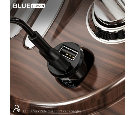 Car Charger BLUE Power BBZ8, 2 x USB, Black (EU Blister)