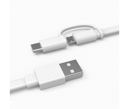 USB-A to microUSB / USB-C Cable Huawei AP55, 18W, 2A, 1.5m, White 04071417