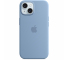 Silicone Case with MagSafe for Apple iPhone 15, Winter Blue MT0Y3ZM/A