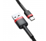 USB-A to USB-C Cable Baseus Cafule, 18W, 3A, 0.5m, Red CATKLF-A91 