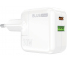 Wall Charger Blue Power, 30W, 3A, 1 x USB-A - 1 x USB-C, White 