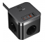 Wall Charger Baseus PowerCombo Cube, 4000W, 3A, 2 x USB-A - 2 x USB-C - 3 x Schuko, Black E00066400117-00 