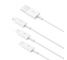 USB-A to Lightning / microUSB / USB-C Charging Cable Baseus Superior Series, 20W, 2A, 1.2m, White CAMLTYS-02 