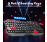 Inphic V610 Wired Keyboard (Black and Red)