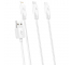 3in1 Cable Lightning / Type-C / MicroUSB Hoco X1, 1m Rapid White (EU Blister)