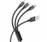 USB-A to Lightning / MicroUSB / USB-C Charging Cable Hoco X14, 18W, 2A, 1m, Black