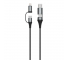 3in1 Cable USB /  Type-C / Lightning Dudao L20xs, 65W, 1m Grey (EU Blister)