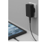 Wall Charger UNIQ Versa Slim 18W, 1x Type-C with Type-C Cable Black (EU Blister)