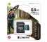 microSDXC Memory Card Kingston Canvas Go Plus with Adapter, 64Gb, Class 10 / UHS-1 U3 SDCG3/64GB