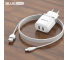 Wall Charger Blue Power BCBA25A, 12W, 2.4A, 2 x USB-A, with USB-C Cable, White
