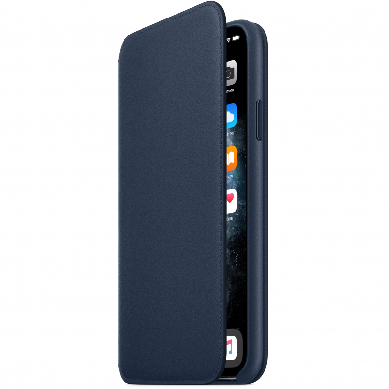 Leather Folio Case for Apple iPhone 11 Pro Max, Deep Sea Blue MY1P2ZM/A