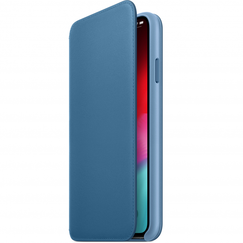 Leather Folio Case for Apple iPhone XS Max, Cape Cod Blue MRX52ZM/A
